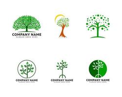 Set of Tree Logo Template Vector Icon Illustration Design