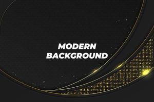 Modern background black and gold with element vector