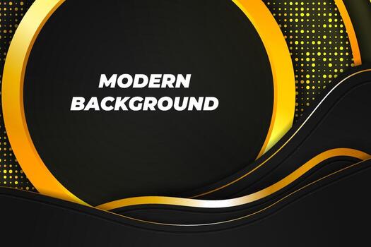 Modern background black and gold with element vector