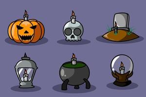 icono lindo halloween con diseño de velas vector