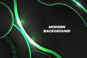 Modern background black and green with element vector