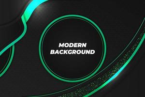 Modern background black and green with element vector