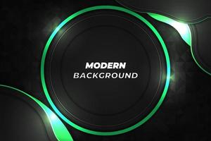 Modern background black and green with element vector