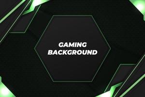 Modern gaming background black and green with element vector