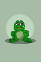 Cute frog with smile character design illustration vector