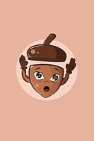 Cute cartoon beans with hats character design illustration vector