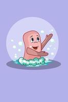 Cute soap with bubble character design illustration vector