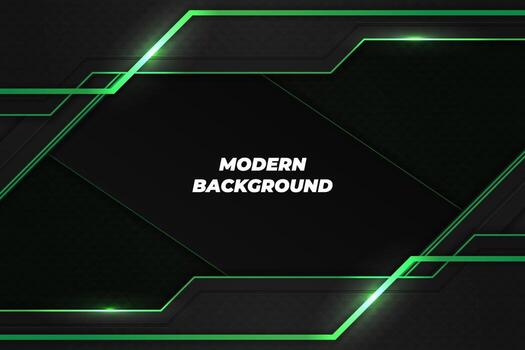 Modern background black and green with element vector