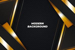 Modern background black and gold with element vector