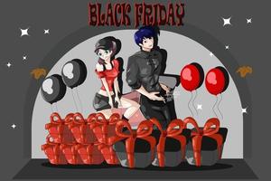 Show black Friday character design illustration vector