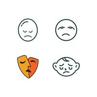 Sad logo icon vector