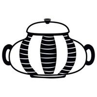 Simple icon Ceramic Sugar Bowl with Scandinavian Pattern vector