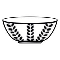 Simple icon Ceramic Soup Bowl with Scandinavian Pattern vector