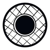 plato plano escandinavo redondo de cerámica de icono negro simple vector