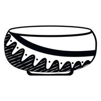 Simple icon Ceramic Soup Bowl with Scandinavian Pattern vector