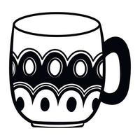 Simple icon Ceramic Mug with Scandinavian Pattern vector