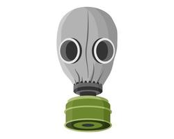 máscara de gas del ejército o respirador para protección contra armas químicas, gases venenosos y contaminación del aire con filtro de carbón. vector