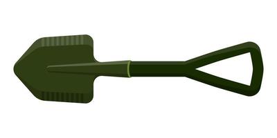 Small military tactical sapper shovel with ergonomic handle. Touristic equipment for camping and tourism. vector