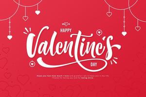 happy valentine's day card lettering background template vector