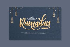 elegant ramadan card template design vector