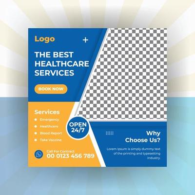 Medical healthcare service social media marketing banner template