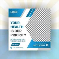 Medical healthcare service social media marketing banner template vector