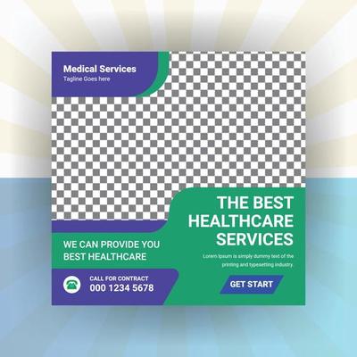 Medical healthcare service social media marketing banner template