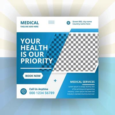 Medical healthcare service social media marketing banner template