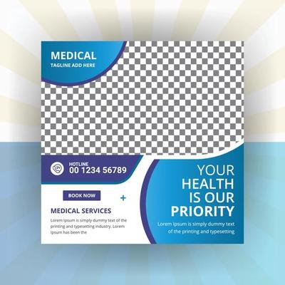 Medical healthcare service social media marketing banner template