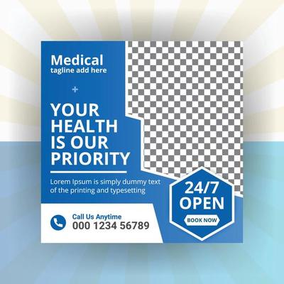 Medical healthcare service social media marketing banner template