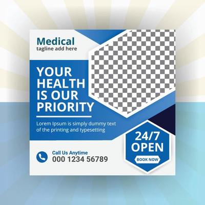 Medical healthcare service social media marketing banner template