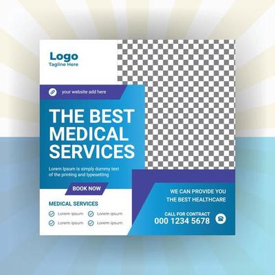 Medical healthcare service social media marketing banner template