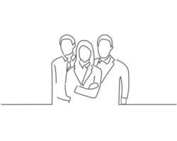 group man line drawing or continuous one line illustration vector