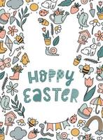 Cute Easter greeting card, poster, print, invitation design. EPS 10 vector