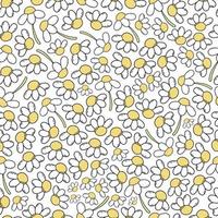 spring seamless pattern with hand drawn camomiles. EPS 10 vector