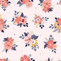 seamless floral pattern with abstract leaves and flowers. Good for wrapping paper, wallpaper, textile prints, scraobooking, etc. EPS 10 vector