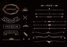 Collection set of label ornament vector