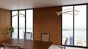 3D render office workspace modern meeting room mockup photo