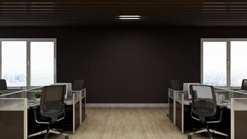 3D Render Realistic Office Workspace Modern Minimalist mockup photo