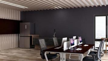 3D Render Realistic Office Workspace Modern Minimalist mockup photo