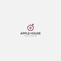 simple line home apple logo design modern vector