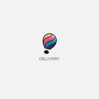 fast balloon delivery package logo vector