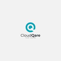 Cloud Qare with abstract initial letter CQ logo vector