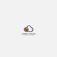 Eye cam and cloud simple logo database vector