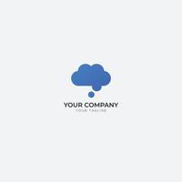 simple cloud brain storming logo smart vector