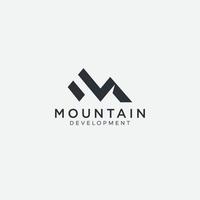 landscape logo mountain and letter M logo vector