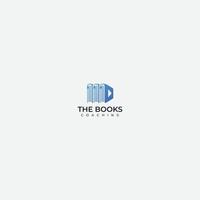 three books tutorial video editing logo vector