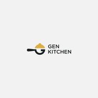 juego de cocina letra g diseño de logotipo vector