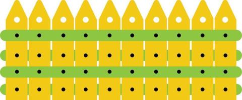 yellow fence vectors. for animation, design elements, cartoons. cheerful modern colored style design vector
