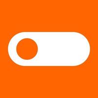 icono blanco del interruptor de palanca. vector